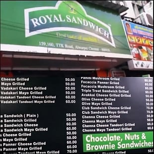 Royal Sandwich at TTK Road, Alwarpet
