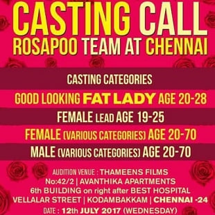 Casting call for a Malayalam film Rosapoo