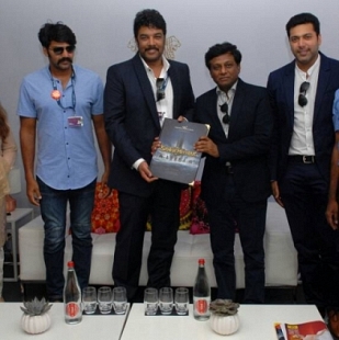 Sangamithra team unveils the script book at Cannes