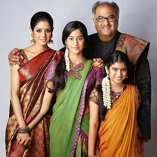 Boney Kapoor, Sridevi & family