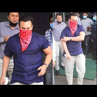 Bollywood Actor Saif Ali Khan Spotted Outside Hospital For Covid Vaccine