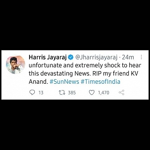 Composer Harris Jayaraj's condolence message