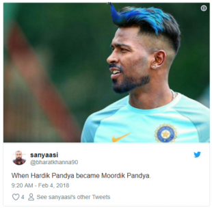 Twitterati reacts to the new hairdo of Hardik Pandya