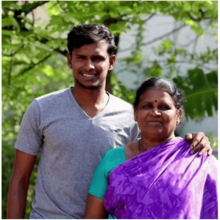 Indian Cricket Fast Bowler Natarajan With His Mom
