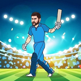 MS DHONI HITS HIS CENTURY IN TOON APP