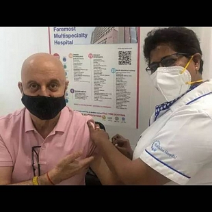 Bollywood Actor Anupam Kher Took his Covid Vaccine 