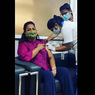 Raadhika Sarathkumar Took her Covid Vaccine 