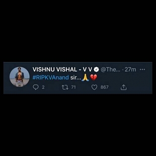 Actor Vishnu Vishal's Condolence message