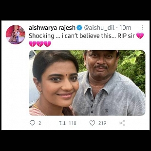 Actress Aishwarya Rajesh's Condolence message 