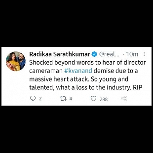 Actress Radikaa Sarathkumar's Condolence message