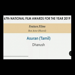 Best Actor (Shared) - Dhanush