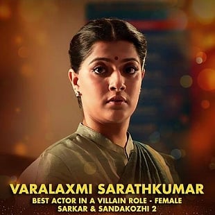 Varalaxmi Sarathkumar - Best Actor In a Villain Role - Female