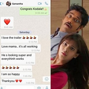 Samantha's whatsapp chat goes viral