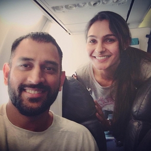 Andrea and MS Dhoni
